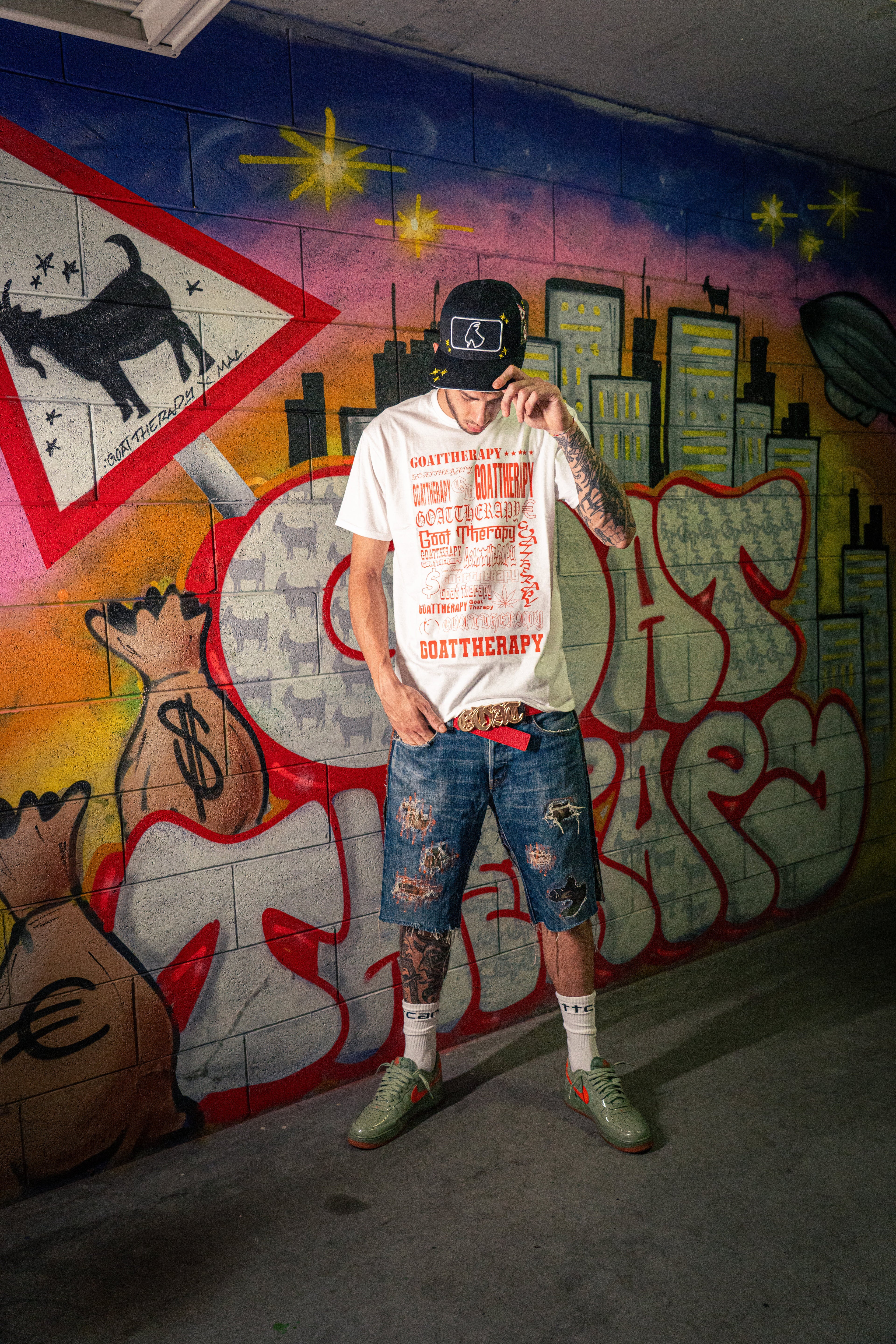 CAMO DISTRESS REWORKED SHORTS