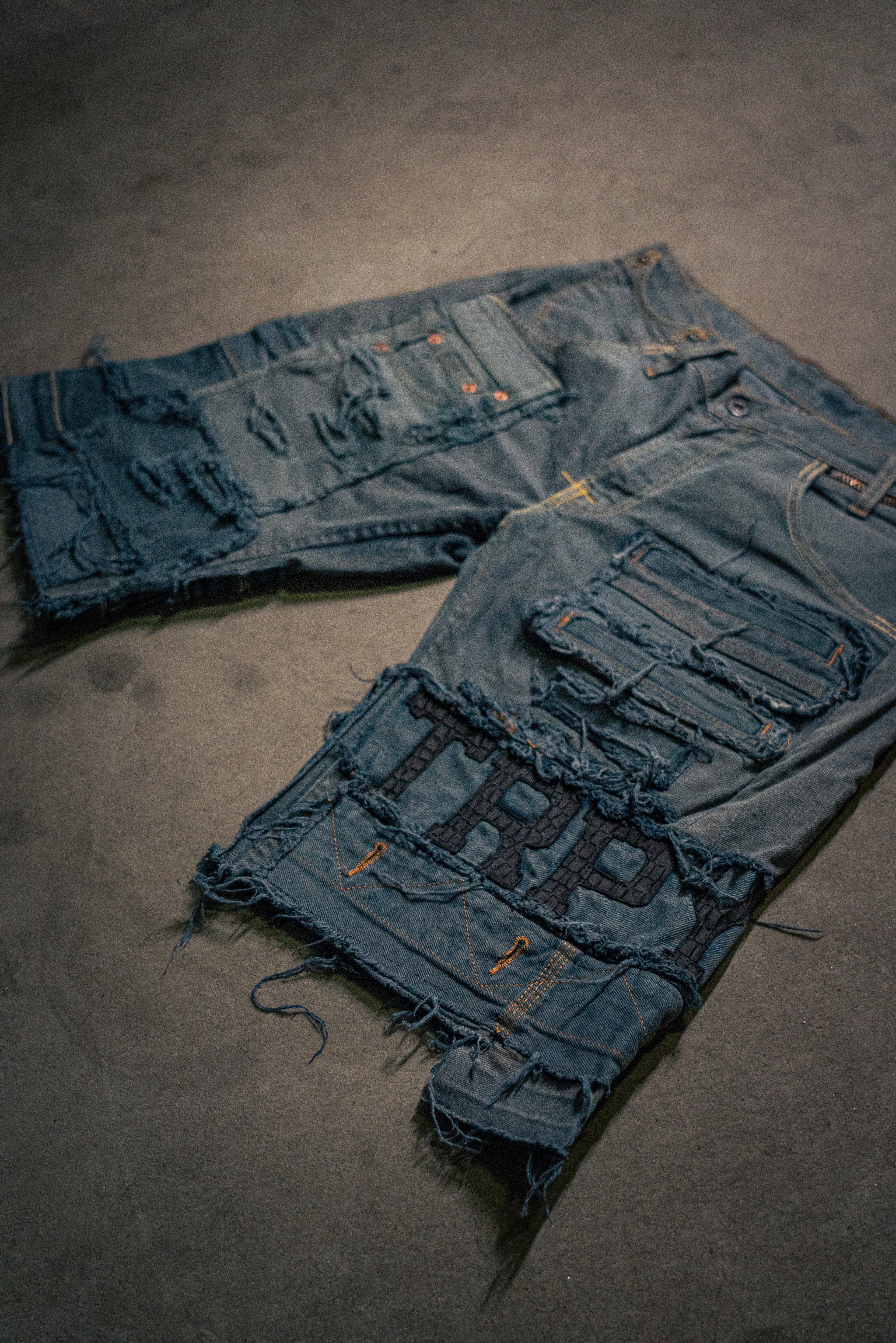 MULTIJEANS PATCHWORK JORTS